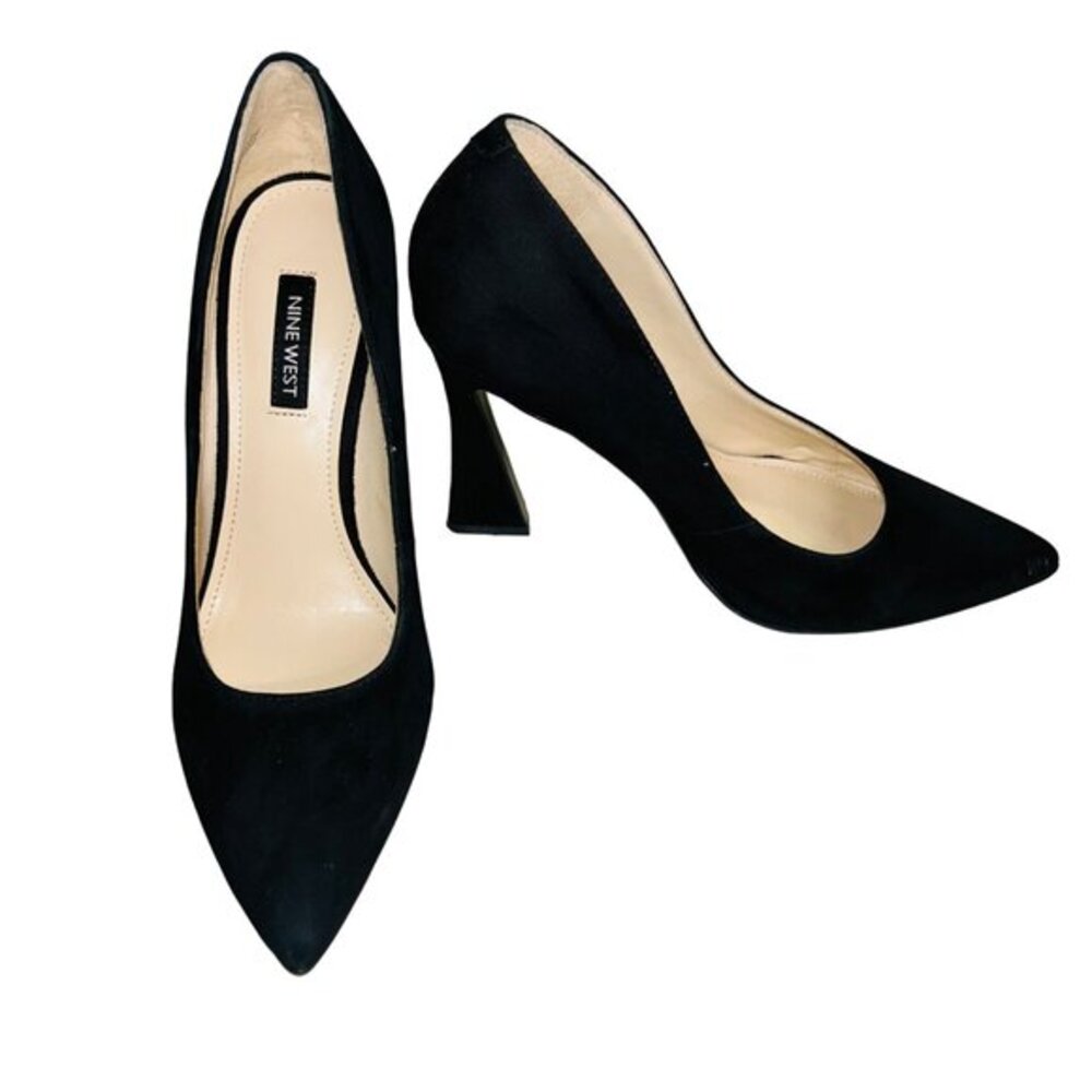 Nine West Black Suede Trendz Pump Heels Woman’s 7.5